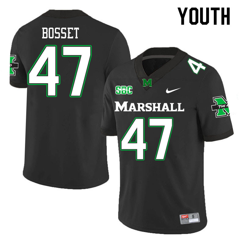 Youth #47 Matthew Bosset Marshall Thundering Herd SBC Conference College Football Jerseys Stitched-B